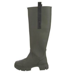 Ganni recycled rubber kneehigh lug sole boots